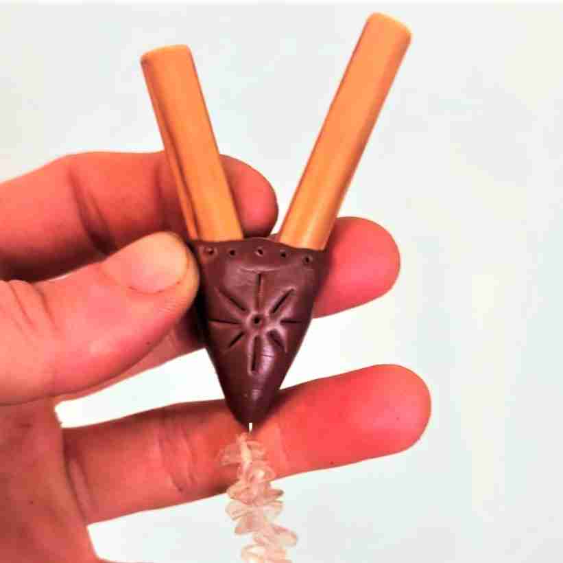 Kuripe-bambu co pietra-Pendente Quarzo bianco