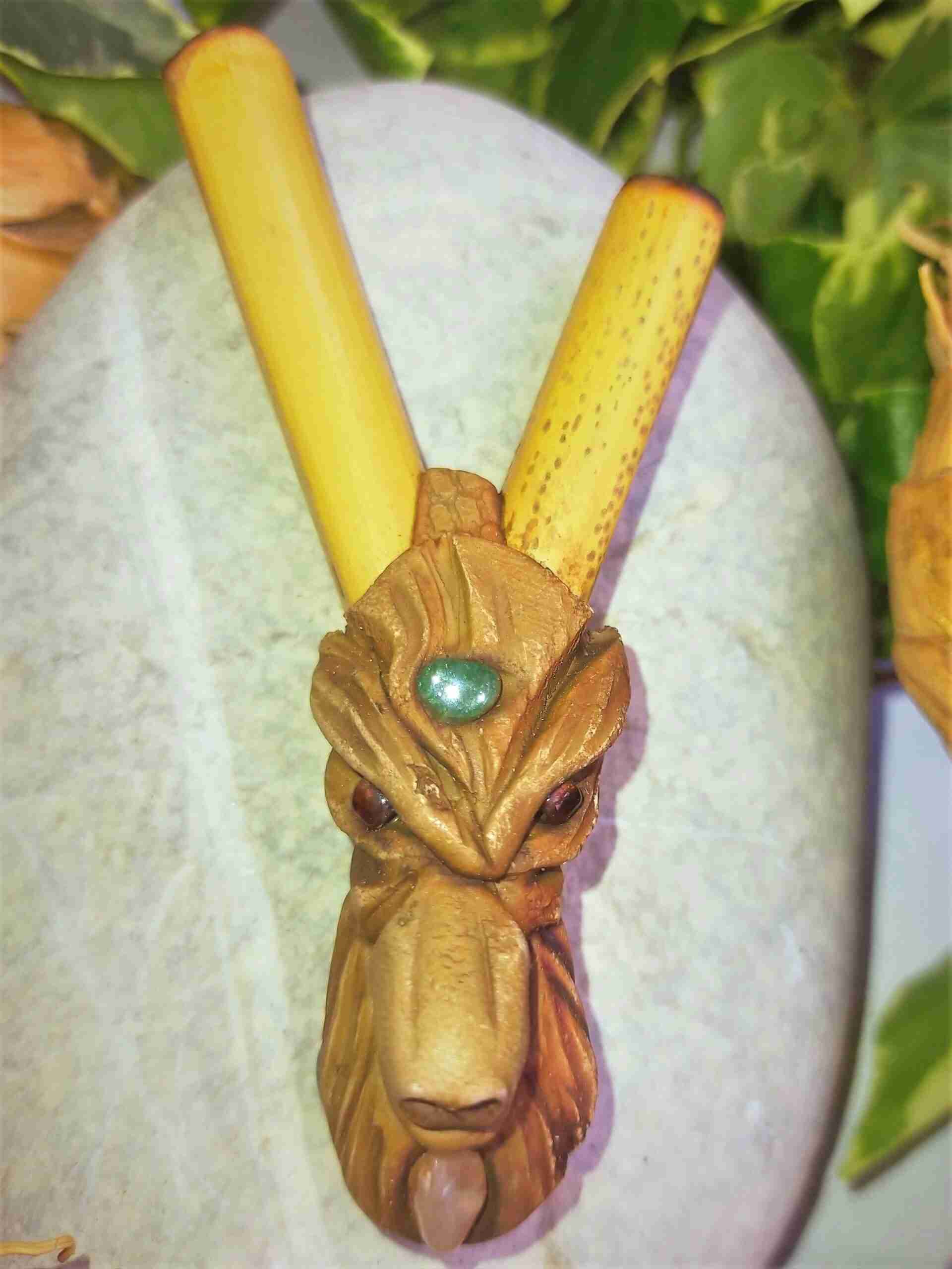 Kuripe de Bambu Totem do LOBO
