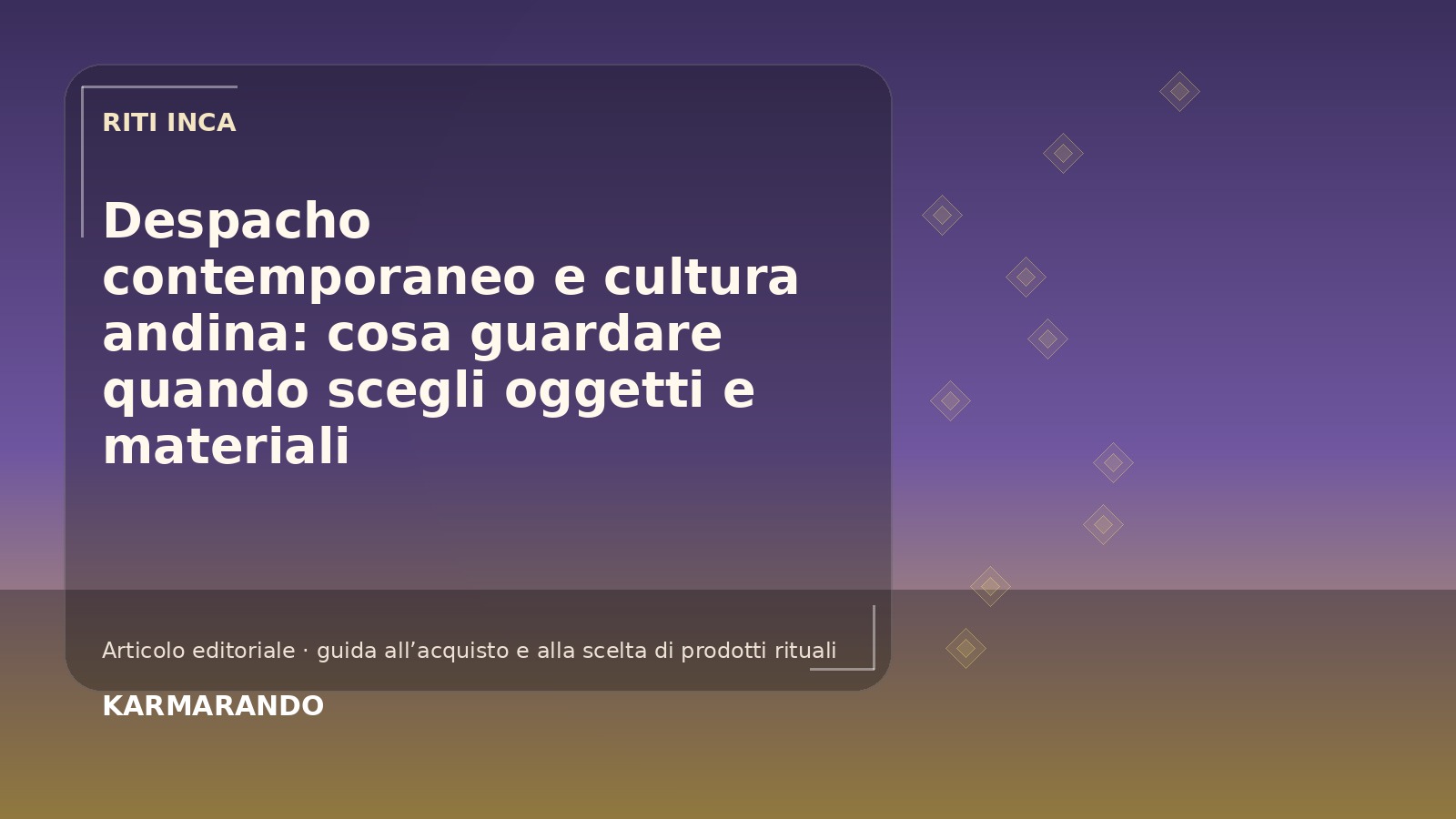 Serviço contemporâneo e cultura andina: o que ver quando escolher objetos e materiais